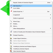 Shortcut Menu of Node