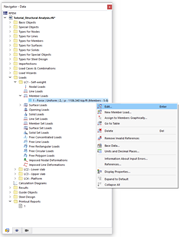 Shortcut Menu of Member Load