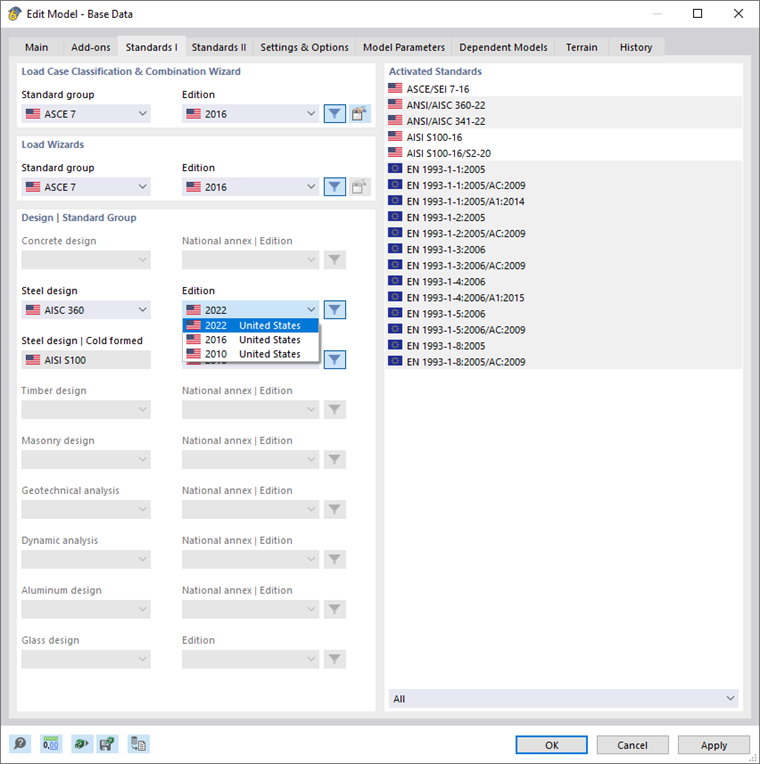 Selecting National Annex of Eurocode