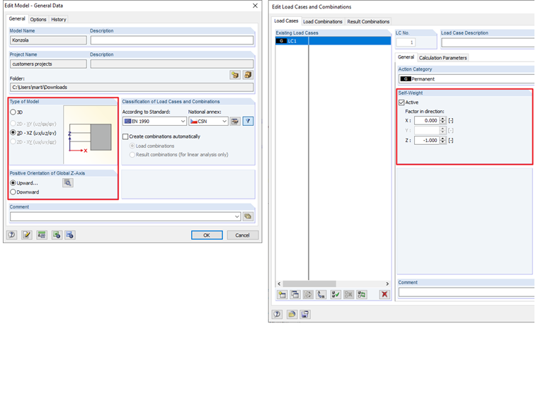 For a 2D model of a vertical structure, we recommend using the 2D-XZ model type.