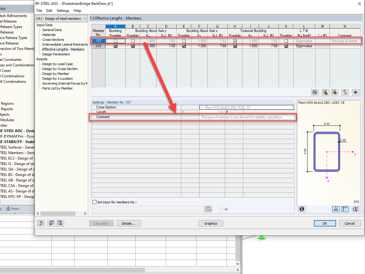 RF-STEEL AISC Stability Design for Curved Members