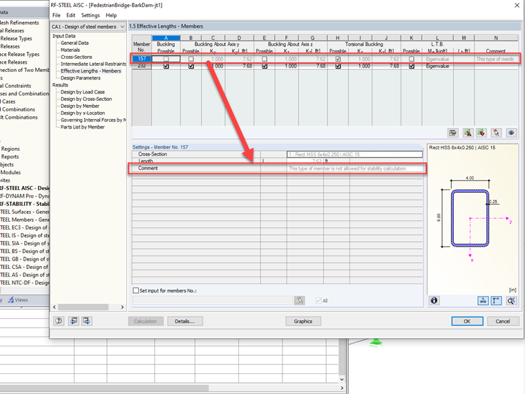 RF-STEEL AISC Stability Design for Curved Members