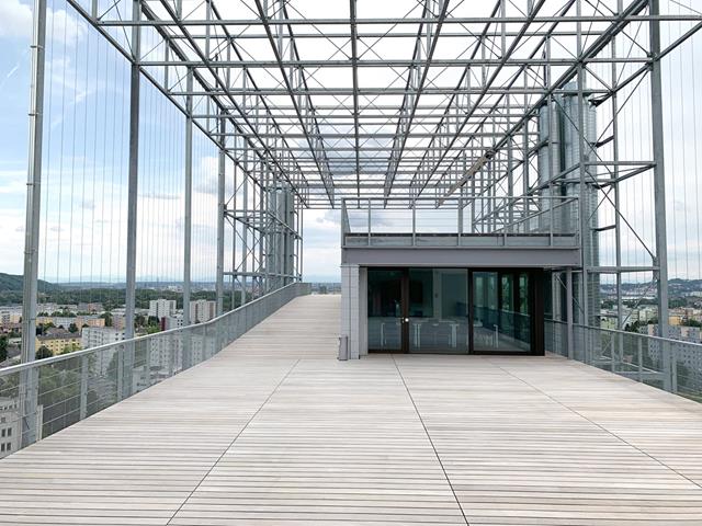 Somnium Roof Terrace with Latticework and Climbing Cables (© Bollinger+Grohmann)