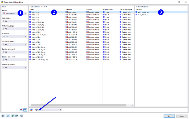 Selecting Material in Library