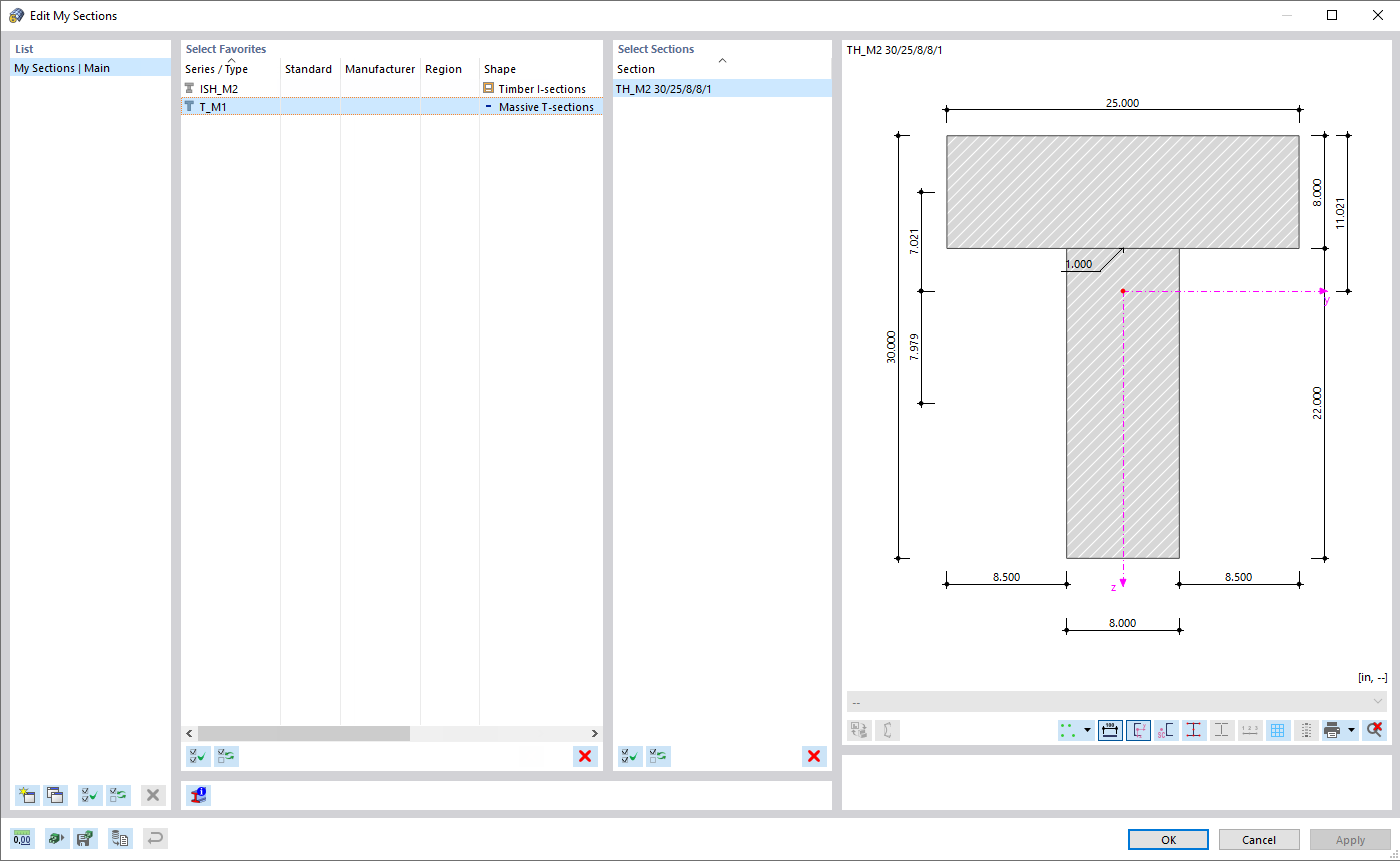 Dialog Box "Edit My Sections"