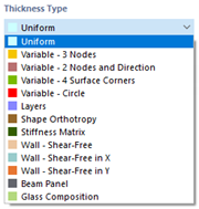 Selecting Thickness Type