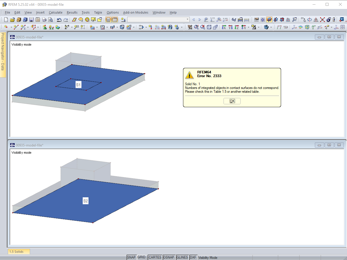 Error Message 'Numbers of Integrated Objects in Contact Surfaces do not Correspond.'