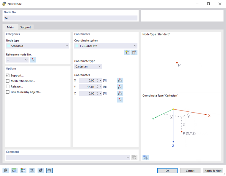 Dialog Box "New Node"