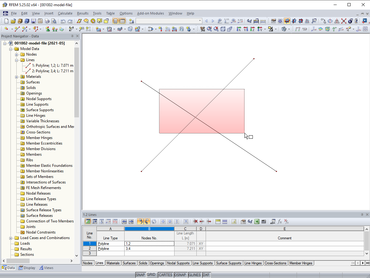 Generating Nodes at Intersection Points of Lines