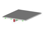 Model of a reinforced concrete plate with rib and downstand beam in cracked state II.