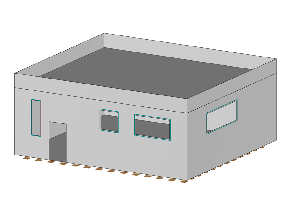 Concrete Building with Wind Load on Eaves Area