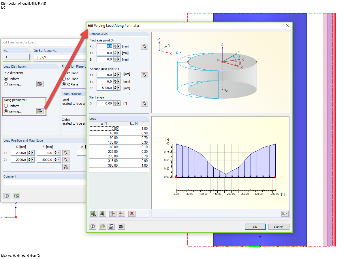 Editing Variable Load Along Perimeter