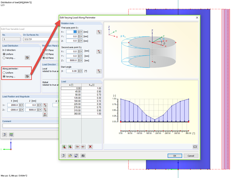 Editing Variable Load Along Perimeter