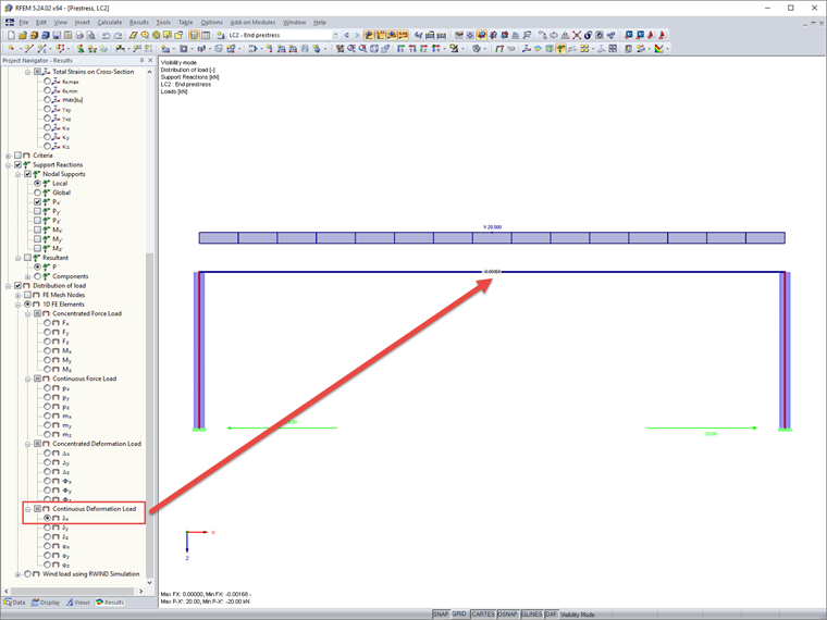 FAQ 005013 | Can I display the load that is iteratively applied to a member for the 'End Prestress' load type?