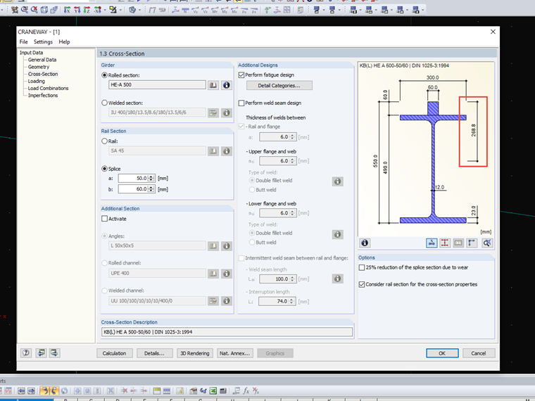 FAQ 005017 | Where can I find the determined support forces for the crane runway girder? At the bottom flange of the crane runway girder or in the shear center of the cross-section?