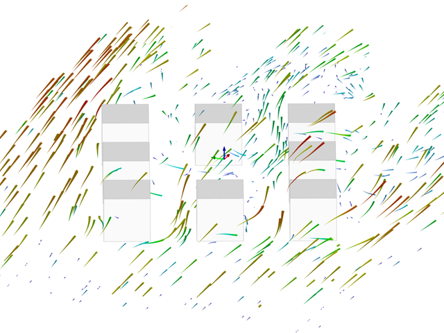 Animation of Flow Around Group of Buildings for Case 2