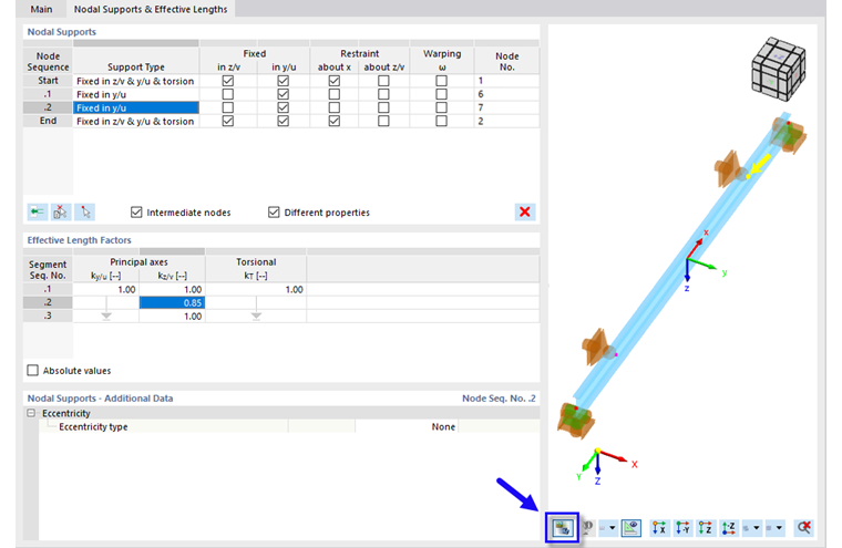 Defining Nodal Supports and Effective Lengths