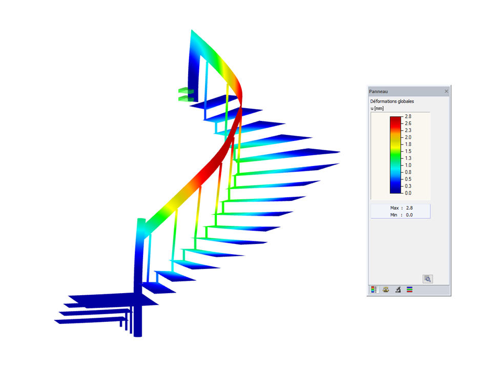Display of Staircase Deformation Under Self-Weight