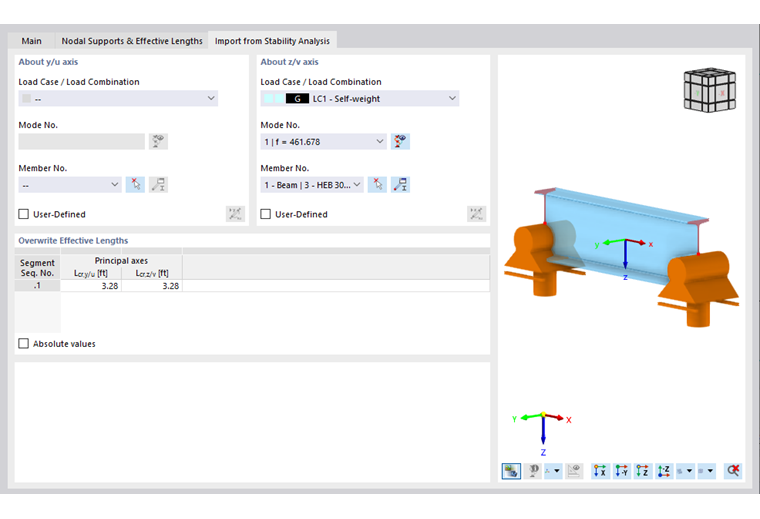 Importing Effective Length from Stability Analysis