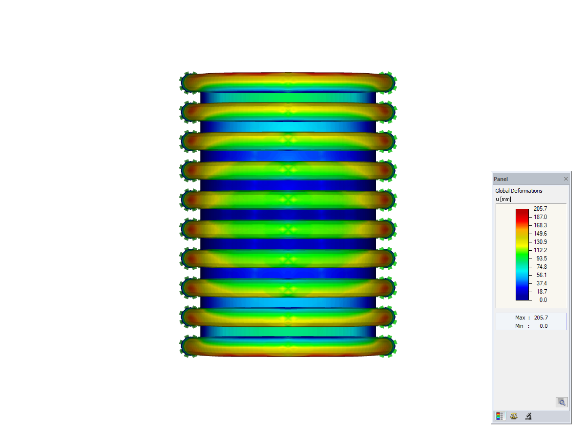Pull Inflation, Z-Axis Direction View, Deformation