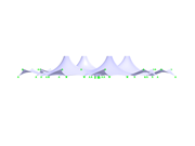 Deformed FE Mesh After Form-Finding, X-Axis Direction View