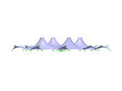 Deformed FE Mesh After Form-Finding, Y-Axis Direction View
