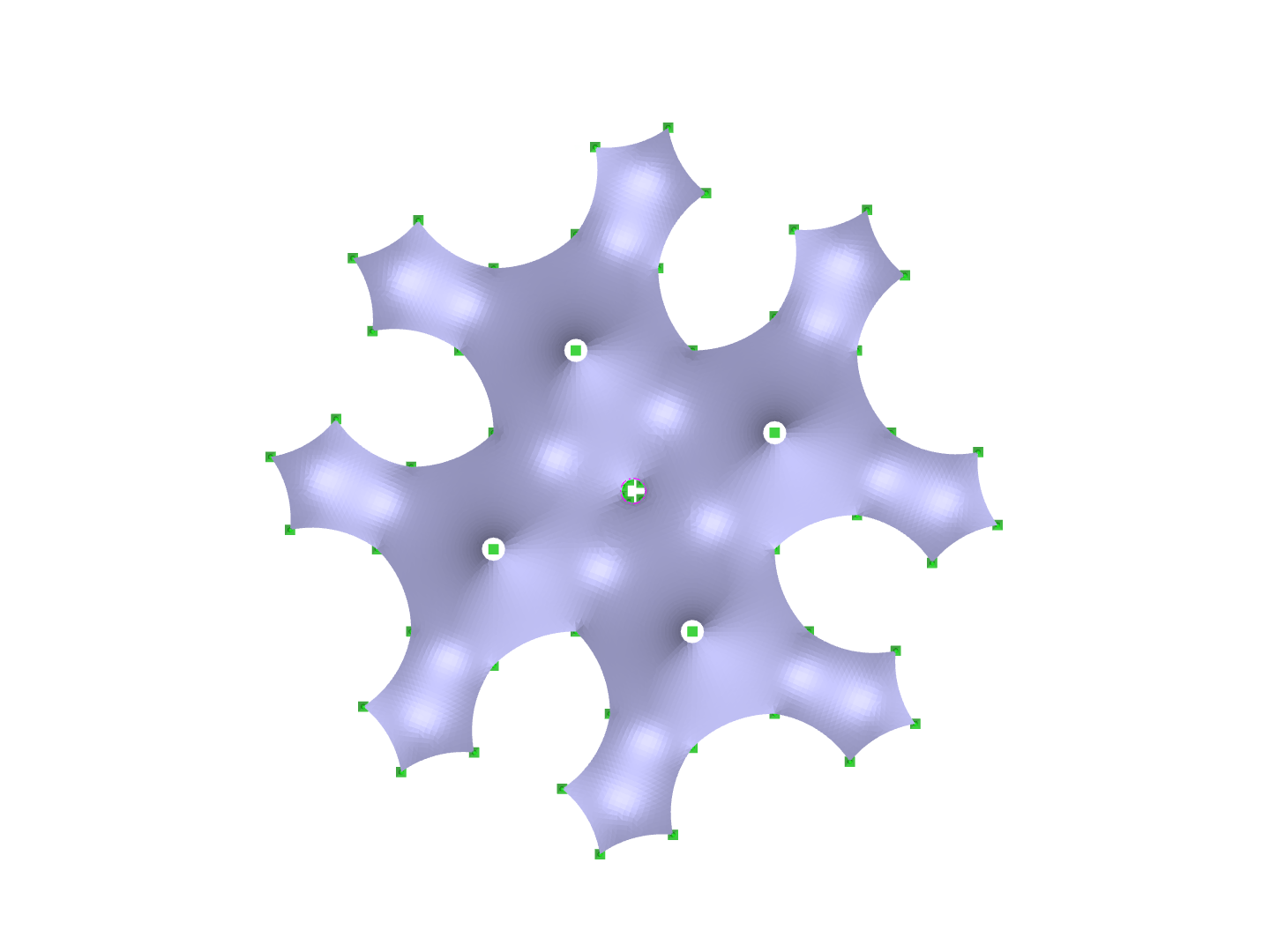 Deformed FE Mesh After Form-Finding, Z-Axis Direction View