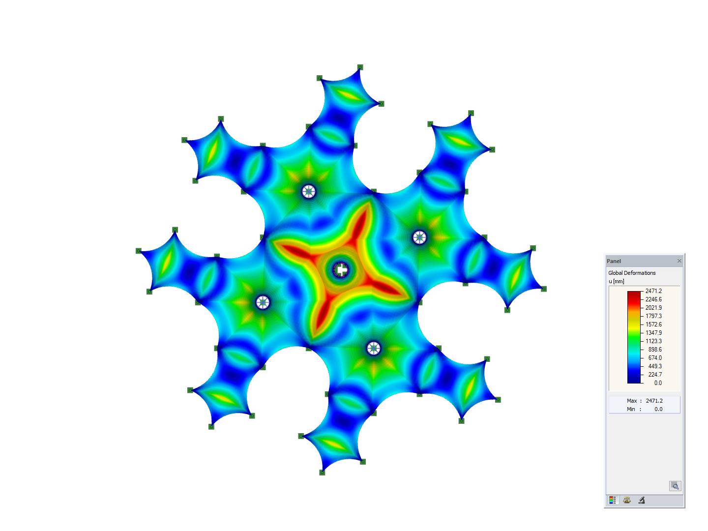 Deformed FE Mesh After Form-Finding, Z-Axis Direction View, Deformation