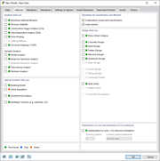 Tab "Add-ons" with Functions for Analysis and Design