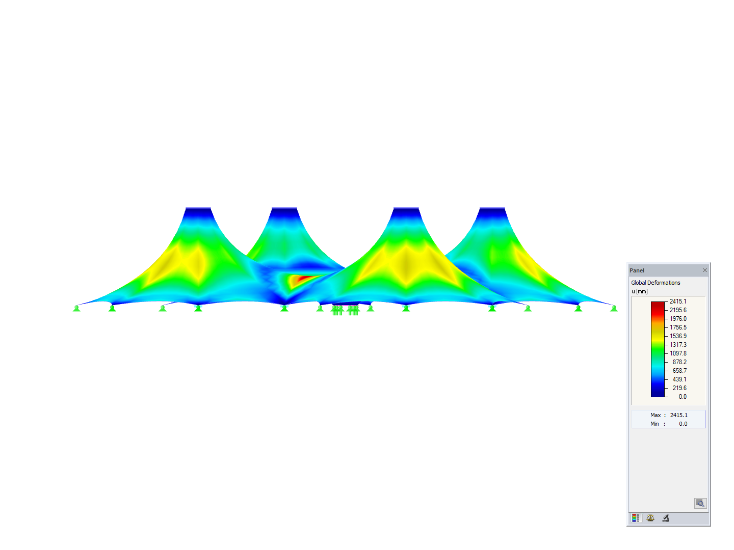 Tent Structure, X-Axis Direction View, Deformation