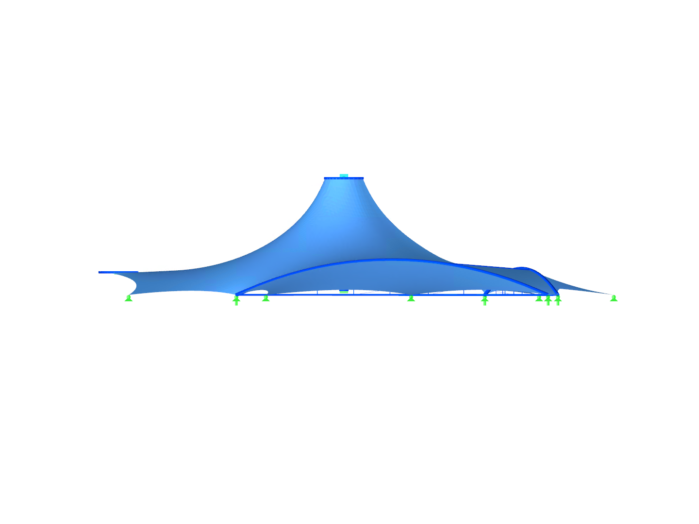 Membrane Roof, X-Axis Direction View