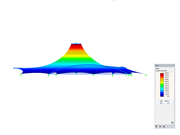 Membrane Roof, X-Axis Direction View, Deformation