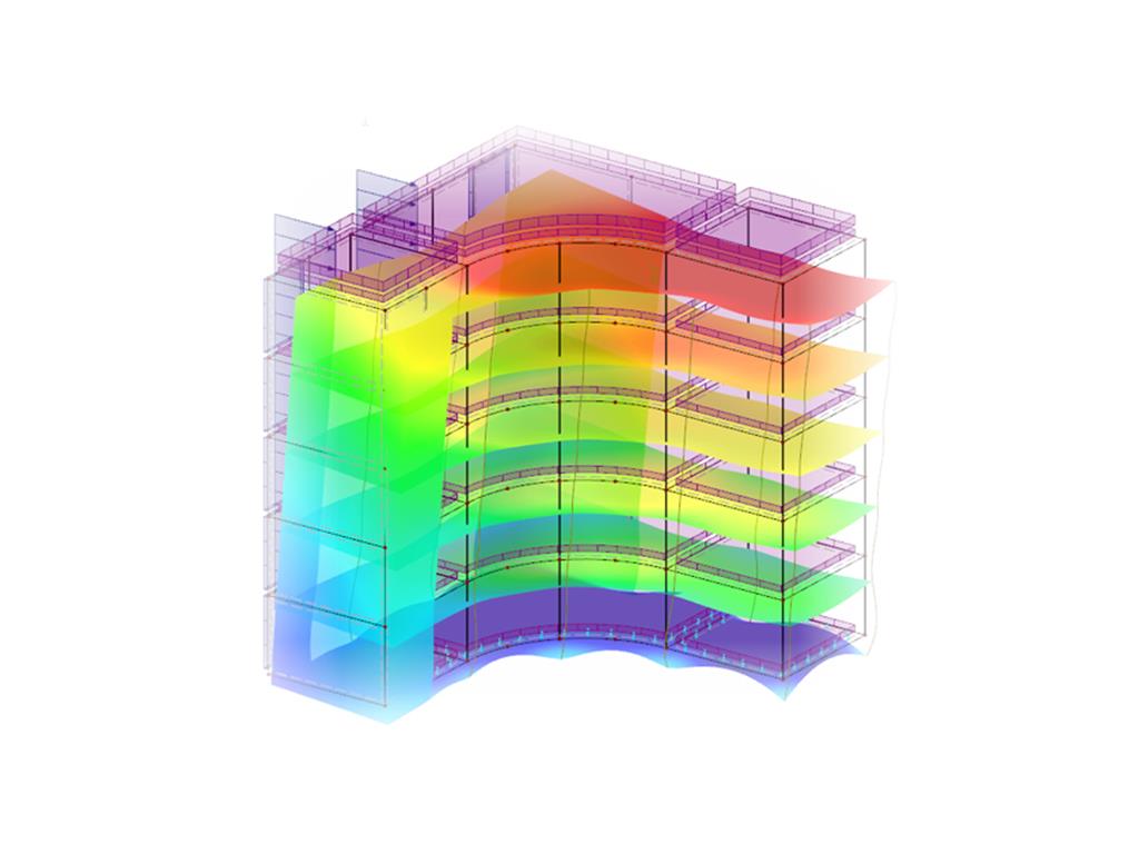 Multi-Story Concrete and Steel Structure Modeled in RFEM