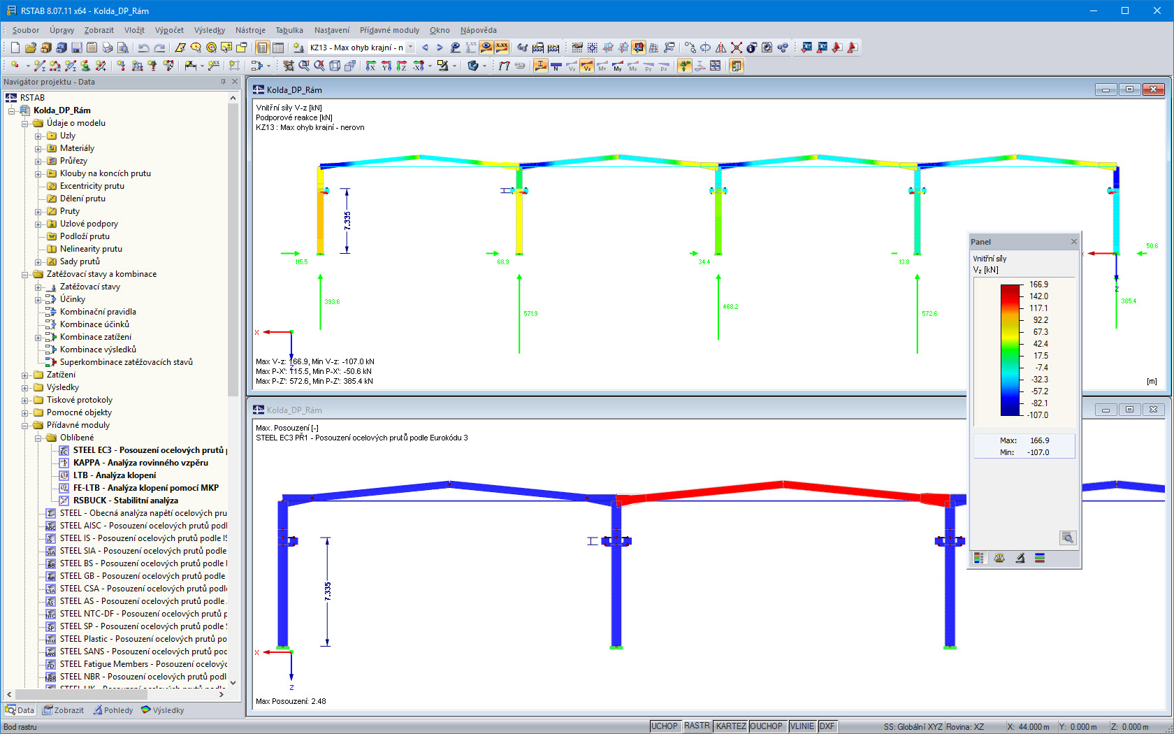 Graduation Thesis | Four-Bay Industrial Hall with Overhead Cranes