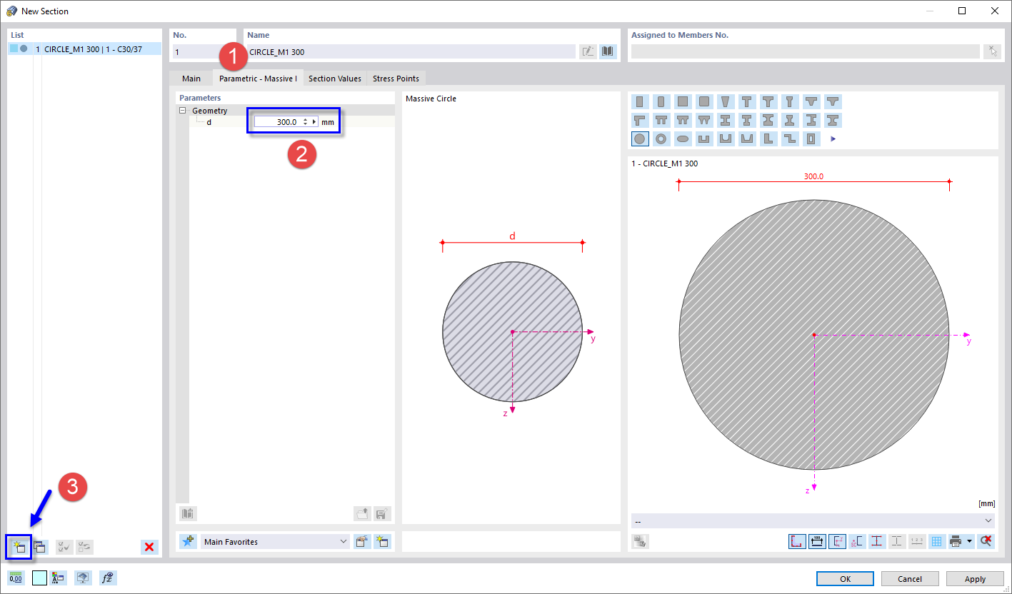 Defining Parametric Section