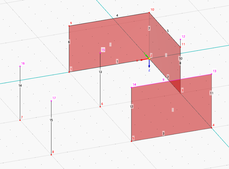 Copied Nodes and Line with New Lines and Surface