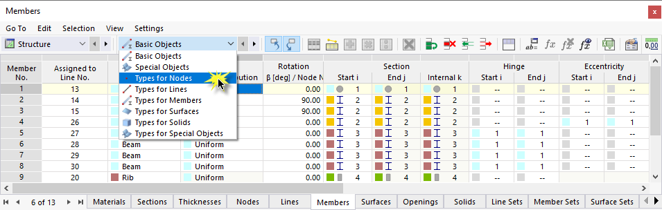 Changing Table of "Structure" Objects