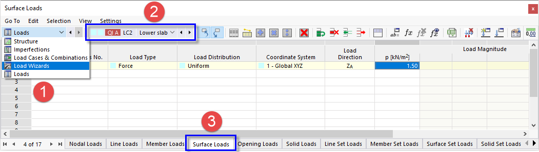 Selecting "Loads" Tables