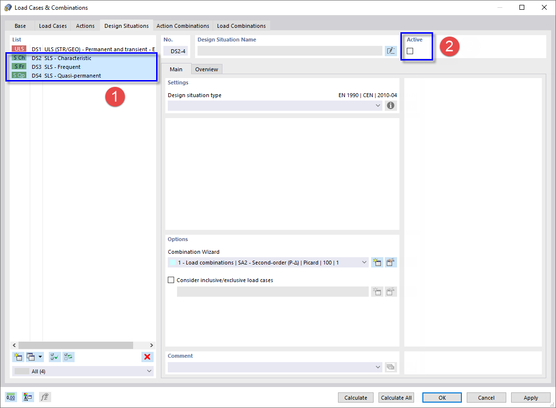 Deactivating SLS Design Situations