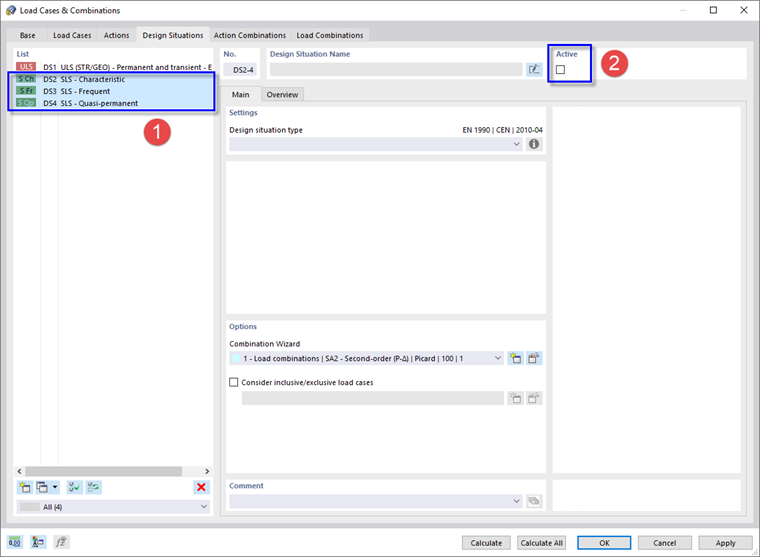 Deactivating SLS Design Situations