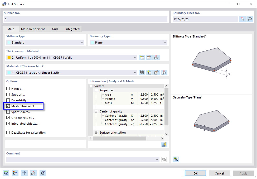 Activating 'Mesh Refinement' for Surface
