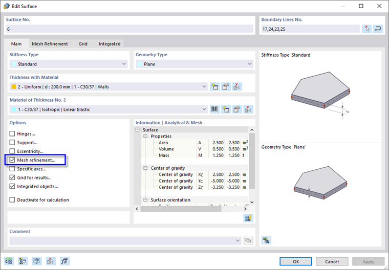 Activating 'Mesh Refinement' for Surface