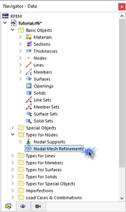 'Nodal Mesh Refinements' in Navigator