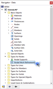 'Nodal Mesh Refinements' in Navigator