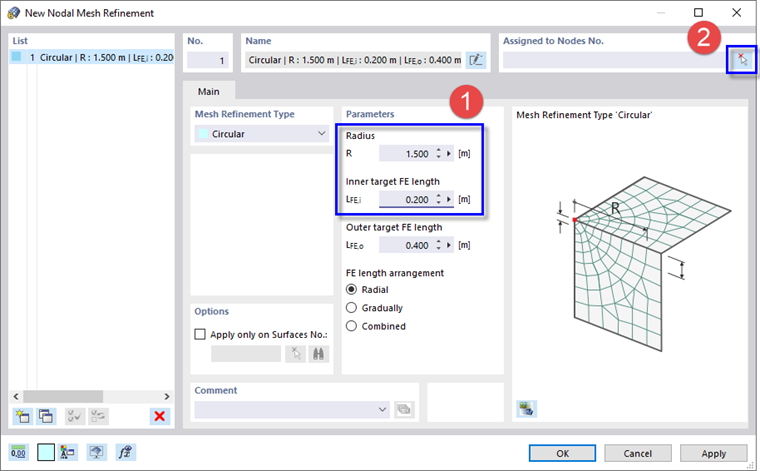 Defining Nodal Mesh Refinement