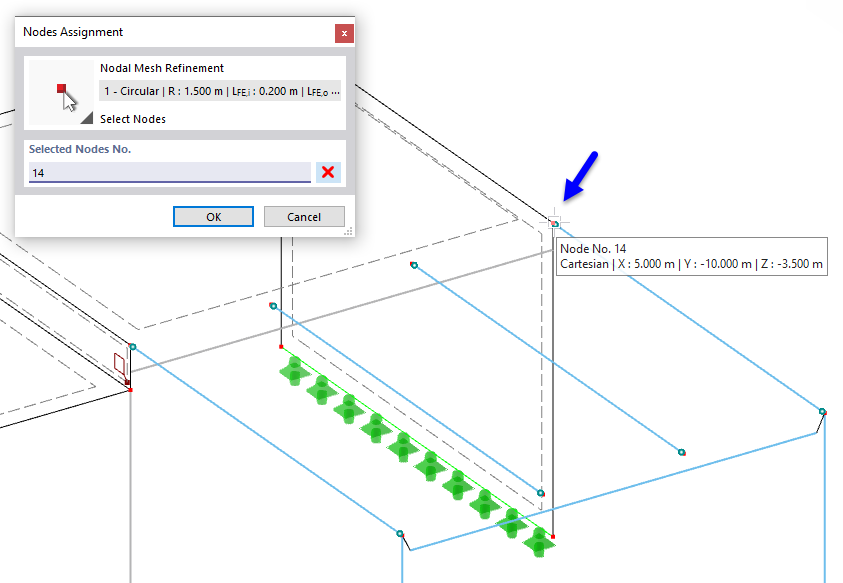 Selecting Node of Mesh Refinement