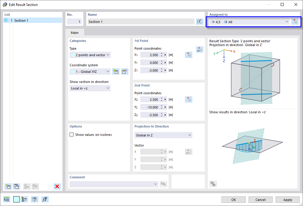 Selecting Slabs for Result Section