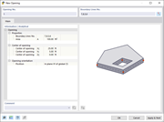 Dialog Box "New Opening"