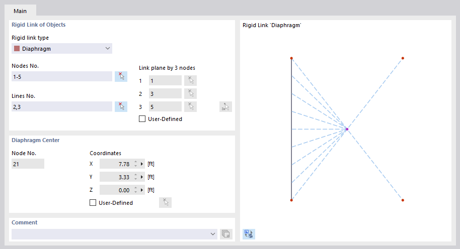 Rigid Link by Diaphragm