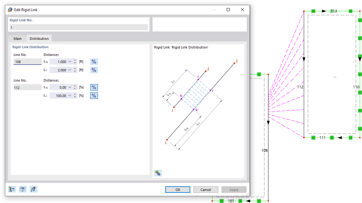 Linking Lines by User-Defined Distribution